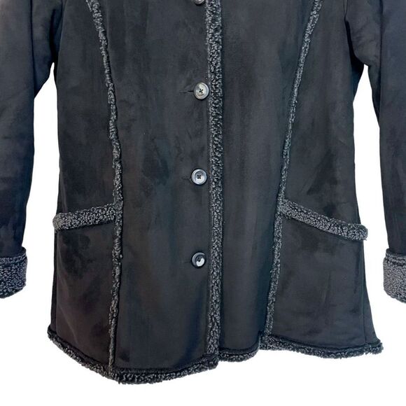 L.L.Bean Faux Shearling Suede Coat - Picture 4 of 10